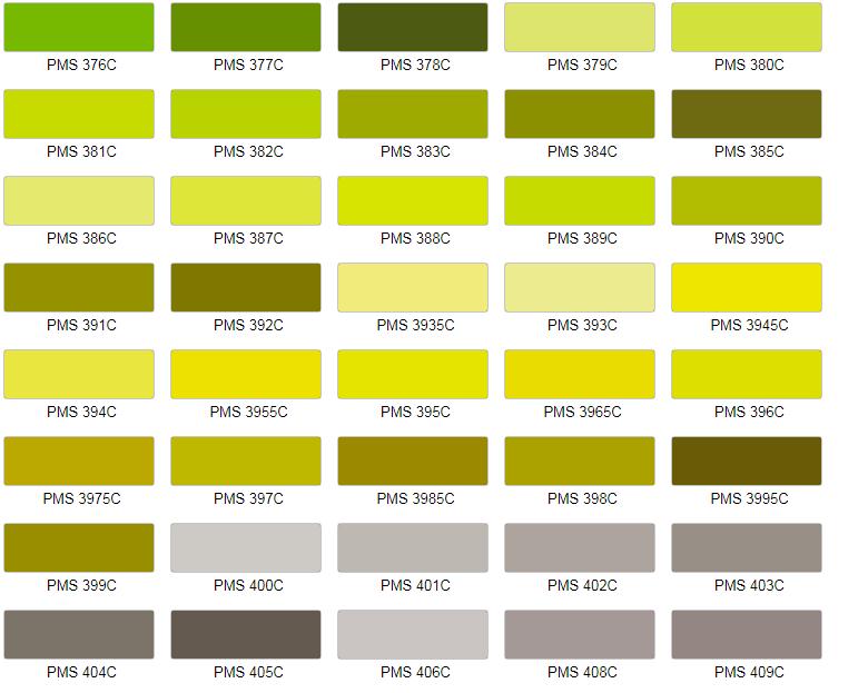 Pms Coated Color Chart